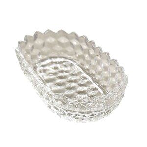 Fostoria American Cubist Clear Pressed Glass Oblong Dresser Bowl 6x3x1.5 Inches